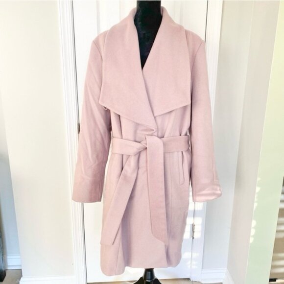 Cole Haan Slick Wrap Wool Blend Coat In Dusty Rose size 2X - Picture 1 of 14